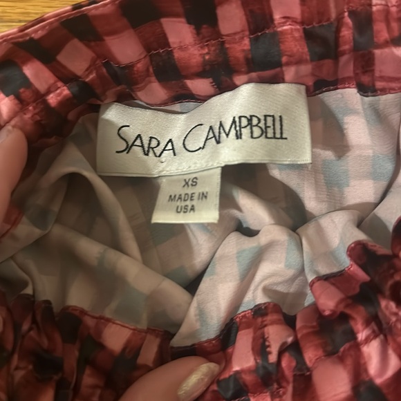 Sara Campbell Pink Check Blouse Size XS - Picture 2 of 4